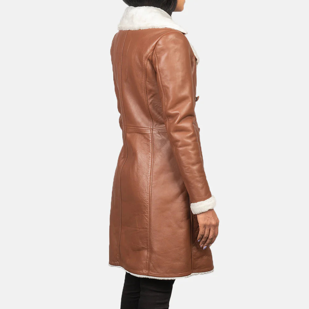 Chestnut Vale Double Breasted Shearling Coat
