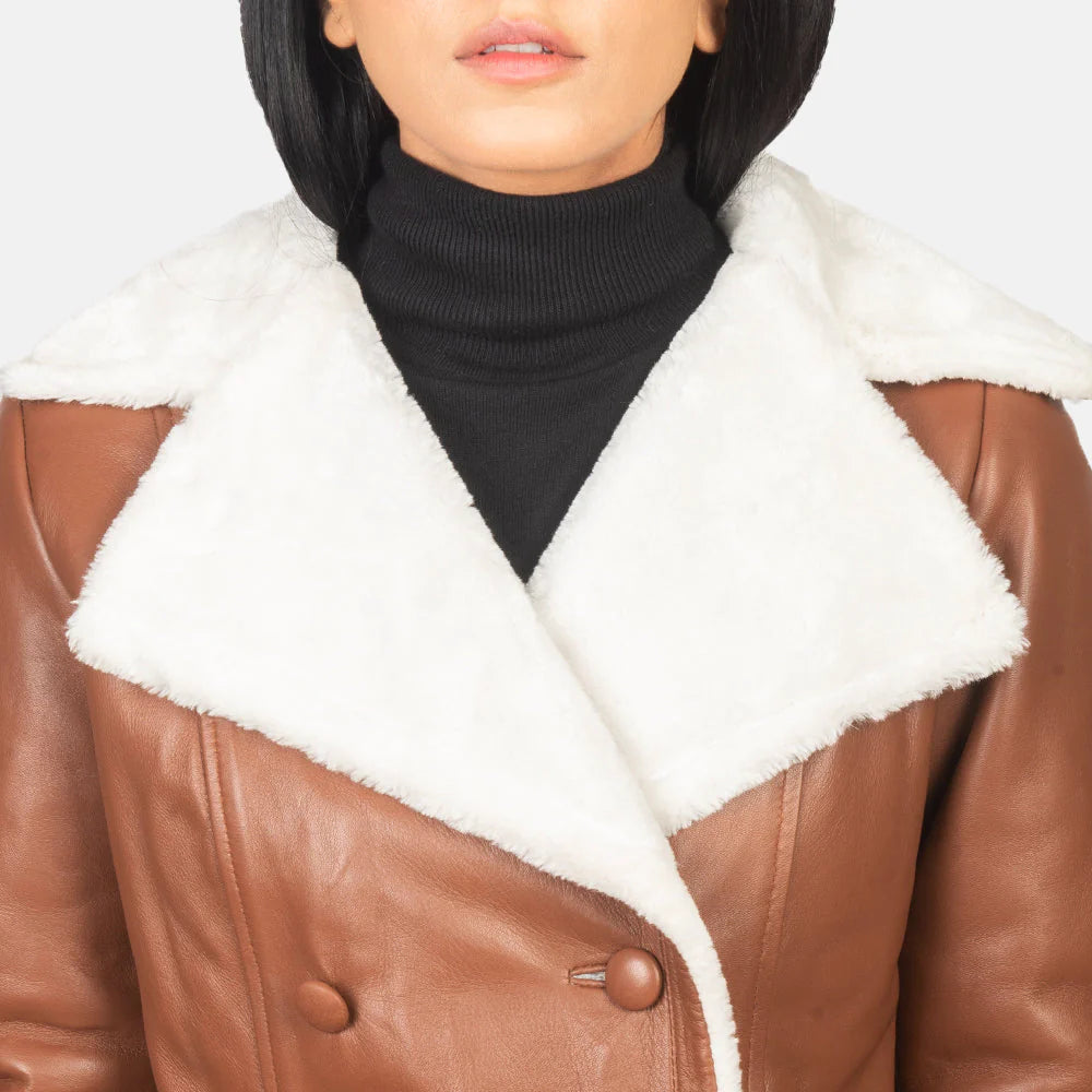 Chestnut Vale Double Breasted Shearling Coat
