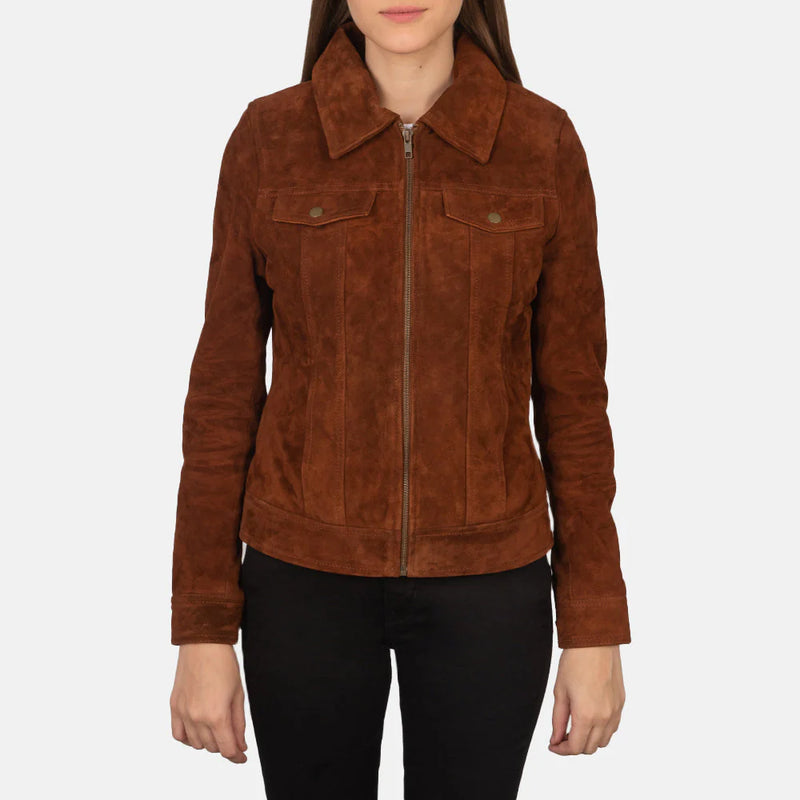 Saddle Peak Suede Trucker Jacket