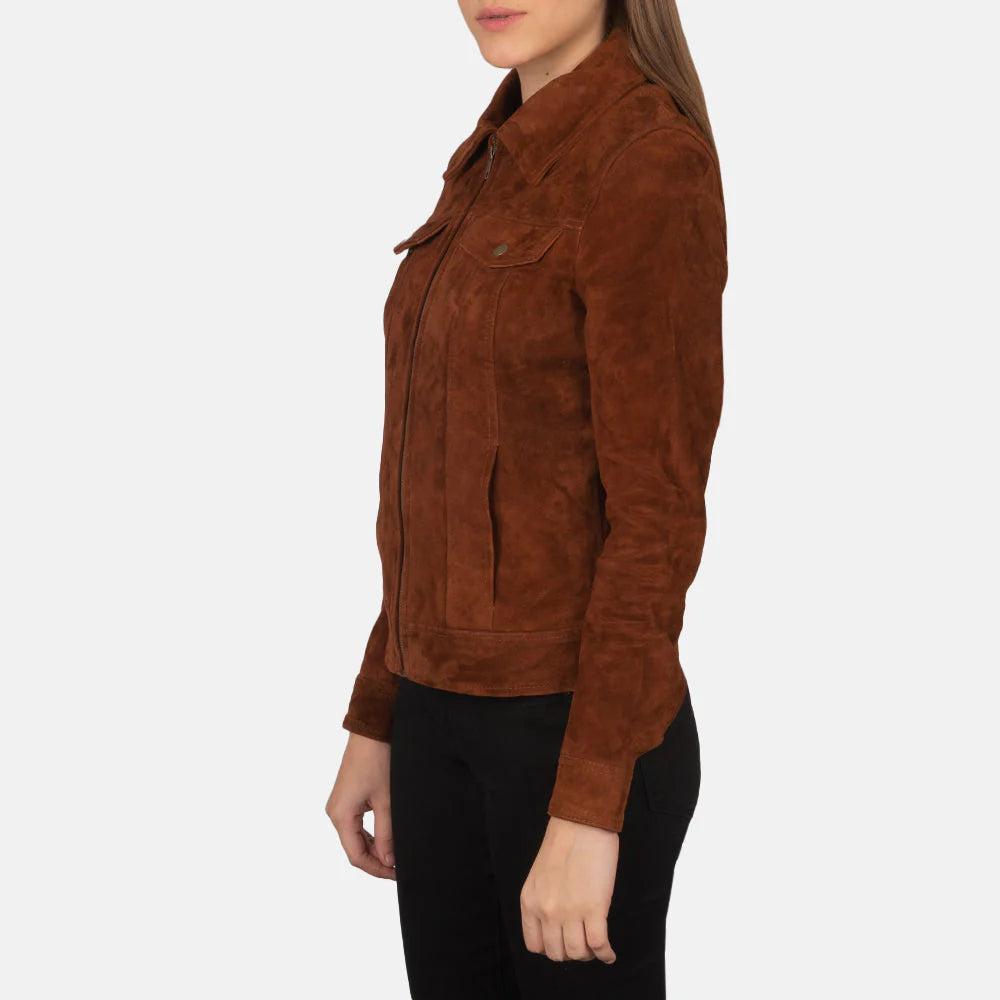 Saddle Peak Suede Trucker Jacket