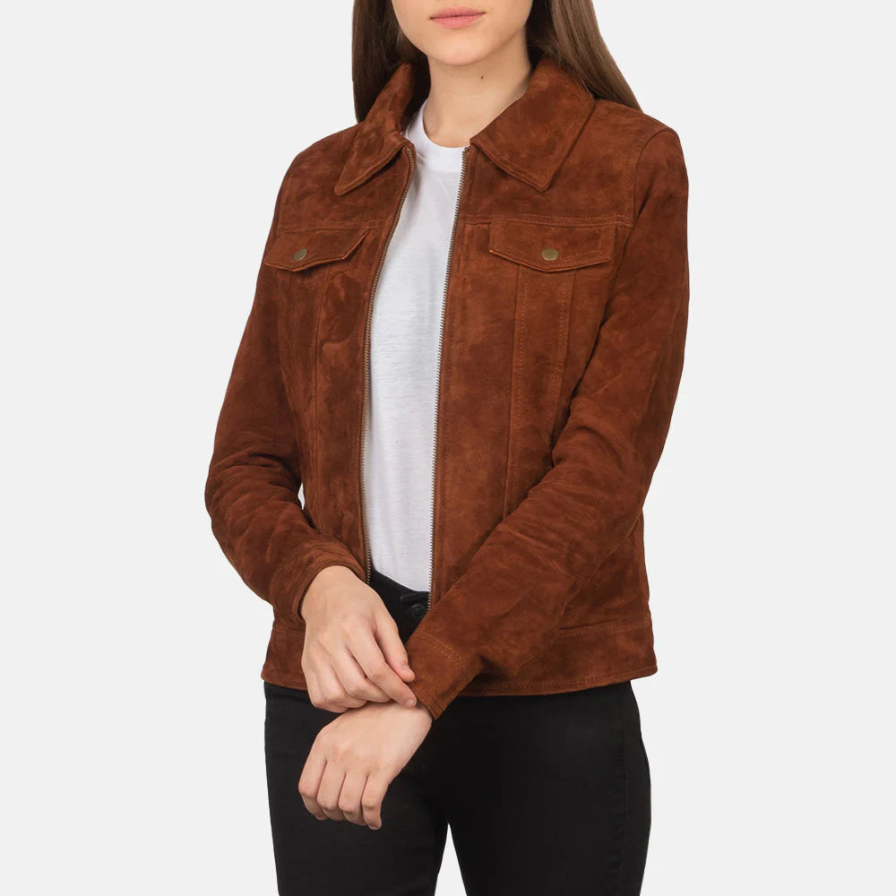 Saddle Peak Suede Trucker Jacket