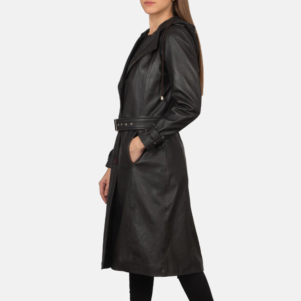 Onyx Horizon Hooded Trench Coat