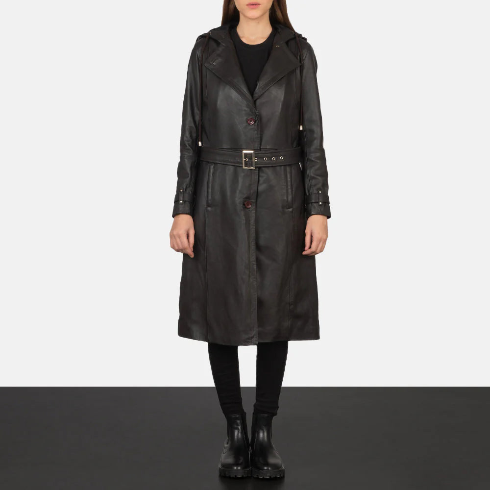 Onyx Horizon Hooded Trench Coat