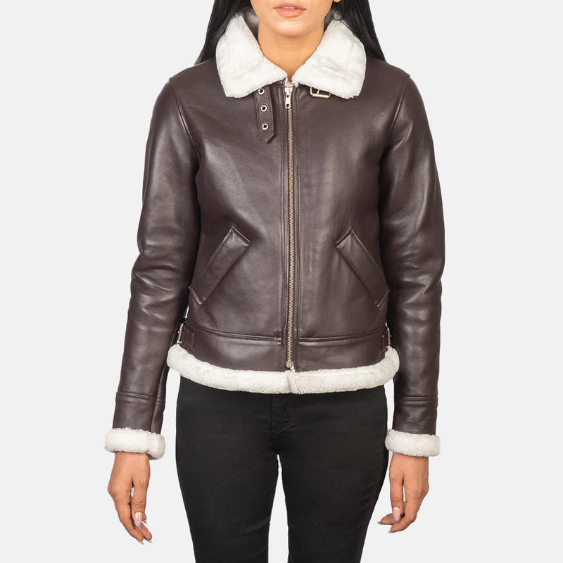 Sherilyn Burgundy B-3 Bomber Jacket