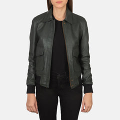 Willow Glen Leather Bomber Jacket